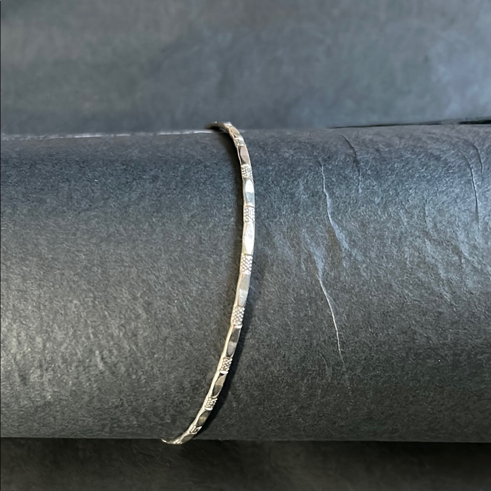 Dainty Vintage Silver Bangle Bracelet